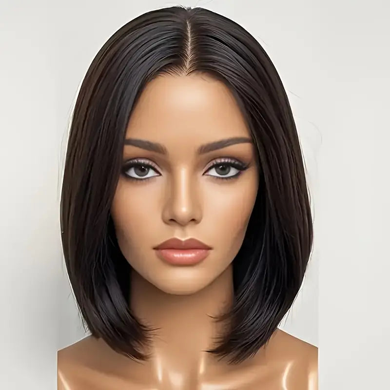 Looking Short Straight Black Wig - 180% Density High-Density Short Bob Wigs