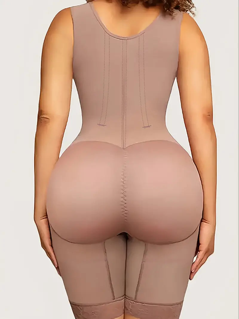 Double-Layer Sleeveless Steel Frame BodysuitHigh Waist