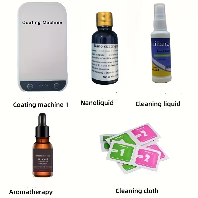 Single machine set, complimentary nano liquid film and cleaning solution