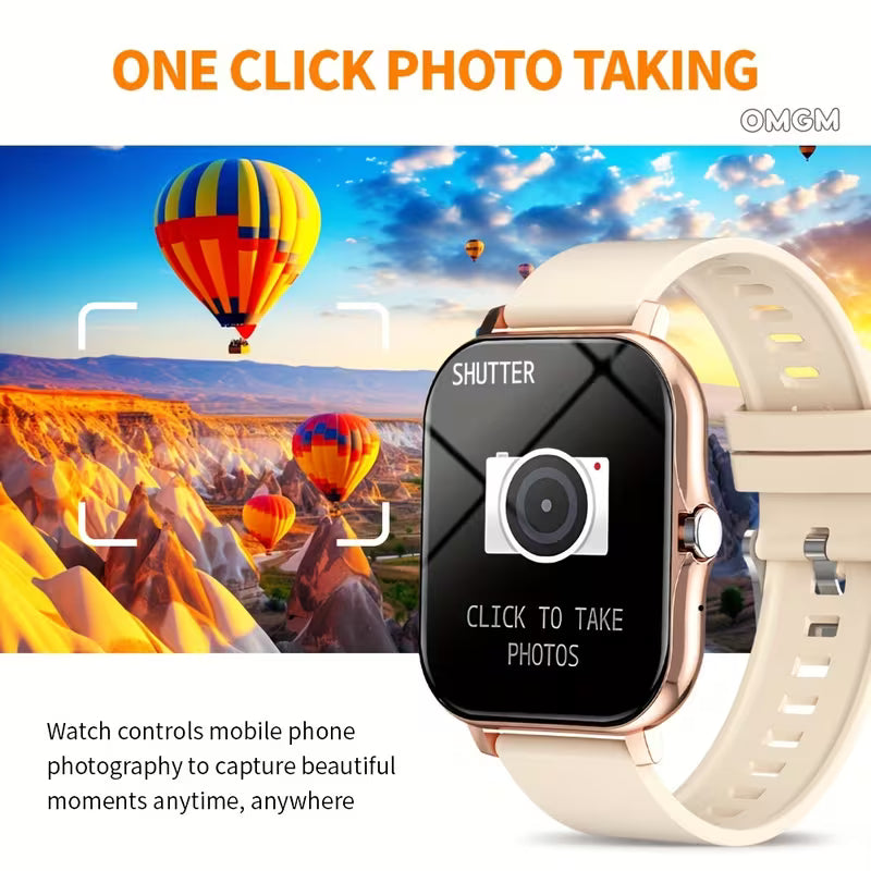 Smart Watch, 2025 High-Definition Touch Screen, Soft Silicone Strap, Call/Message Reminder, Pedometer, Calories, Dial, Sports Tracking,