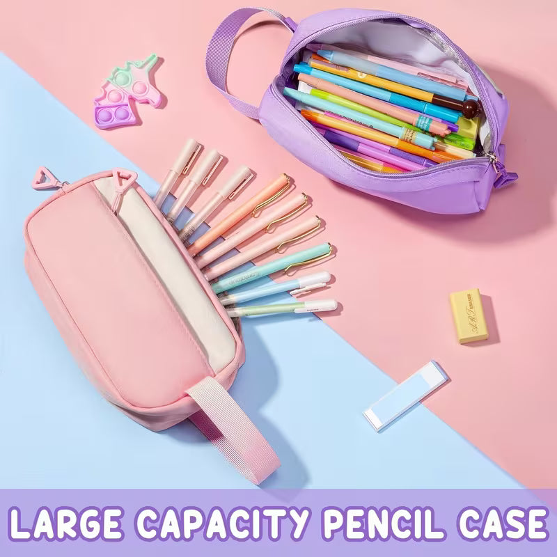 3pcs Casual Backpack Handbag Set, Fashionable Black with Purple Backpack, 15, 6-Inch Laptop Backpack,