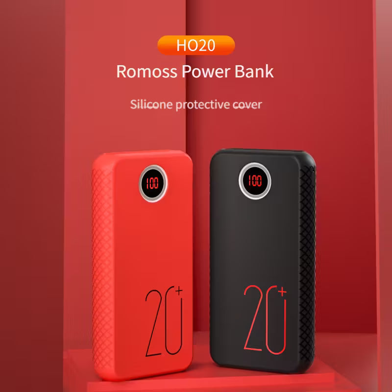 Protective Storage Bag] Romanish HO20 Silicone Power Bank Case, Anti-Drop Dustproof Fast Charging Cover