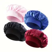 4pcs Women'S Fashion Satin Sleep Caps with Loose Straps