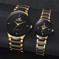 2PCS Couple's Watches Fashion Stainless Steel Band Men and your WomanAnalog Quartz Watches Set