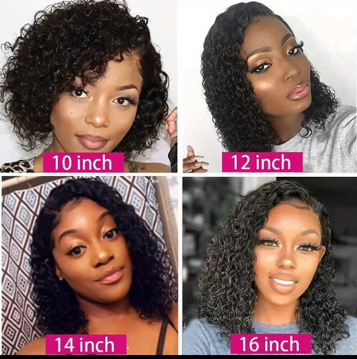 Lace Closure Bob Wig Kinky Curly Black