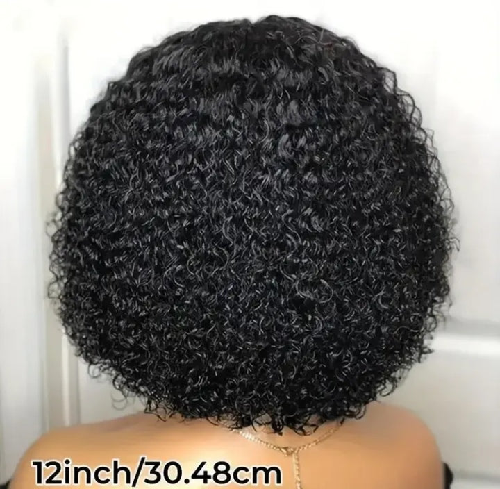 Lace Closure Bob Wig Kinky Curly Black