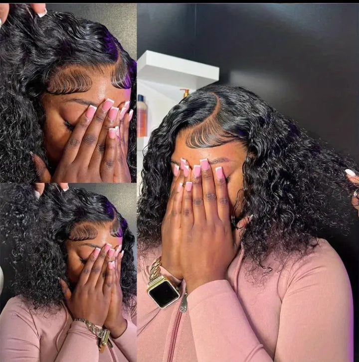 Lace Closure Bob Wig Kinky Curly Black