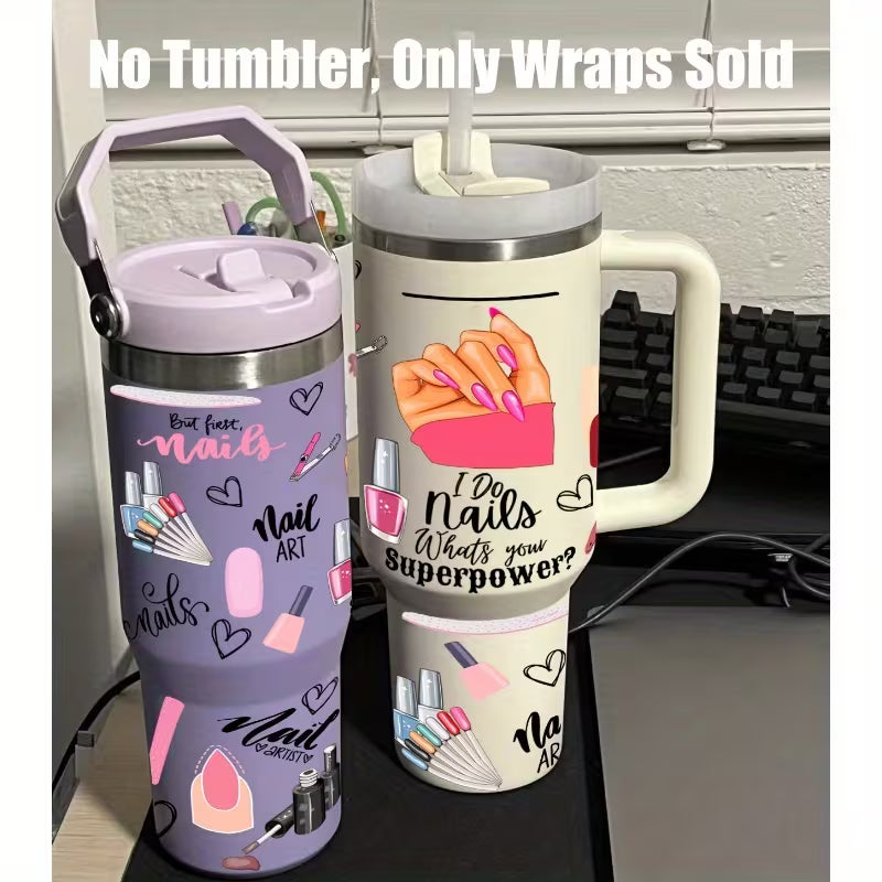 2pcs No Cup, Only Stickers Valentine's Day Gift Birthday Gift Makeup Nail Art Bow Heart