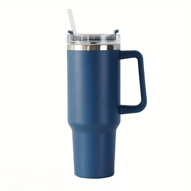 2 Gen Non-slip Handle Dishwasher SafeBPA Free 1.2L Tumbler with Handle Straw Lid, Stainless Steel Travel Mug