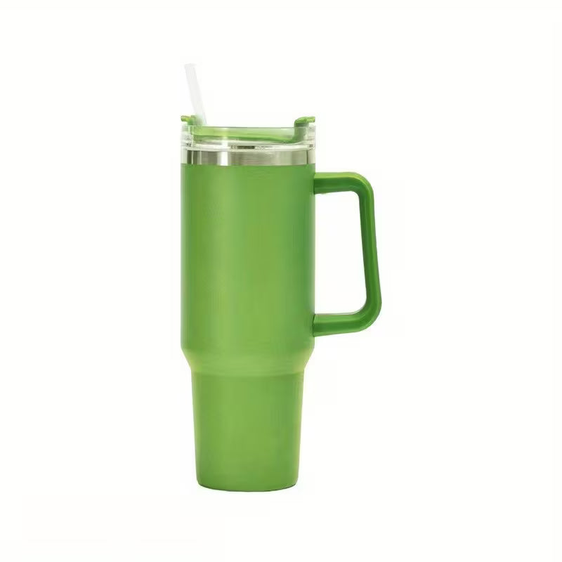 2 Gen Non-slip Handle Dishwasher SafeBPA Free 1.2L Tumbler with Handle Straw Lid, Stainless Steel Travel Mug