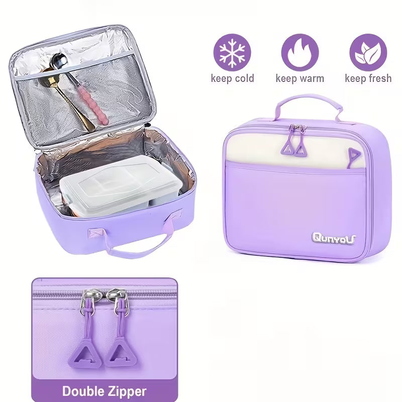 3pcs Casual Backpack Handbag Set, Fashionable Black with Purple Backpack, 15, 6-Inch Laptop Backpack,