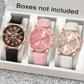 3pcs Fashionable And Simple Roman Watch Round Quartz Watch PU Leather Wrist Ideal Choice for Gifts