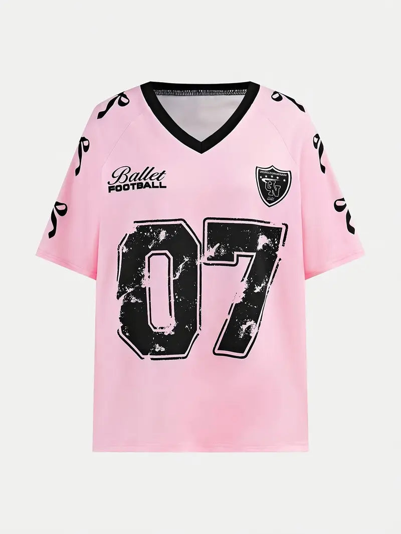 Sweet and Stylish V-Neck T-Shirt and Bow