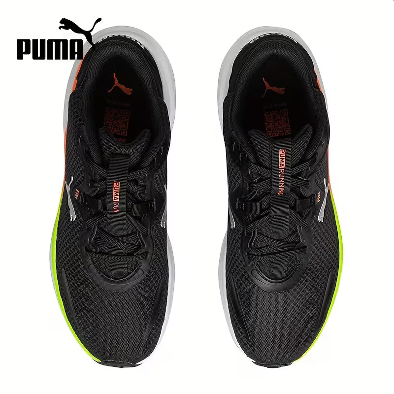 PUMA Unisex Low-Top Sneakers - Sneakers in Black/Neon Green/Orange Accents - Breathable Fabric Upper &amp; Cushioned Rubber Sole