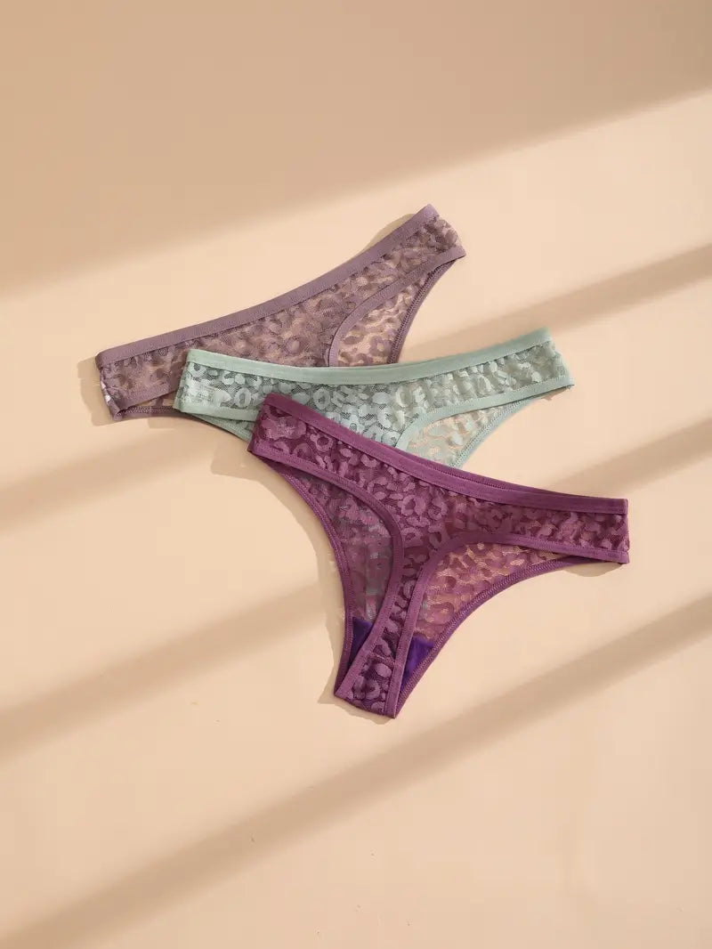 9pcs Women'S Sexy Lace Mesh Thongs - Seamless G-String Panties with Floral Patterns,