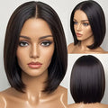 Looking Short Straight Black Wig - 180% Density High-Density Short Bob Wigs
