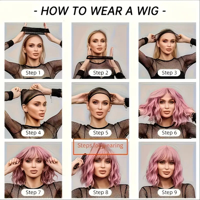 Elegant Two-Tone Short Wig with Front Lace - Brown &amp; Blonde Ombre